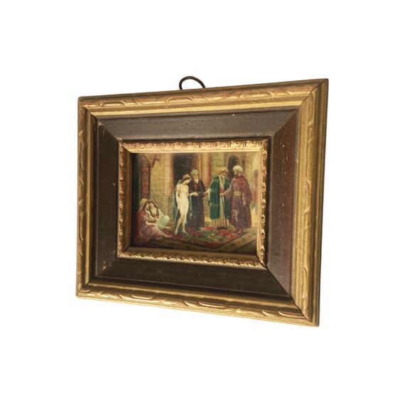 Miniature Slave Trader or Harem Print in 3.75" H x 4.5" W Frame - Picture 2 of 5